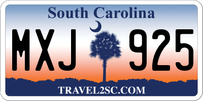 SC license plate MXJ925