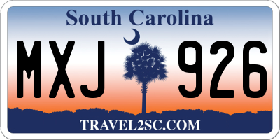 SC license plate MXJ926