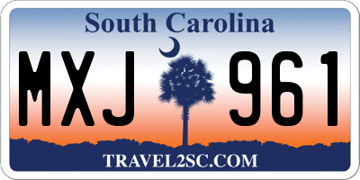 SC license plate MXJ961