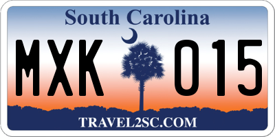 SC license plate MXK015