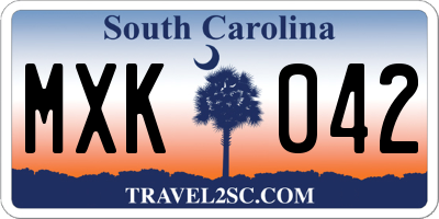 SC license plate MXK042