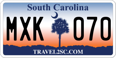 SC license plate MXK070