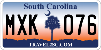SC license plate MXK076