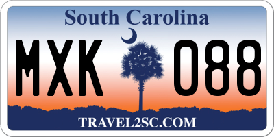 SC license plate MXK088