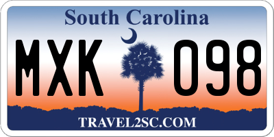 SC license plate MXK098