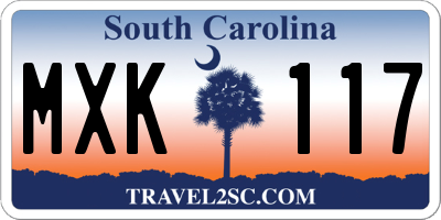 SC license plate MXK117