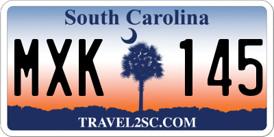 SC license plate MXK145