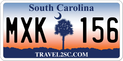 SC license plate MXK156