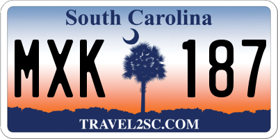 SC license plate MXK187