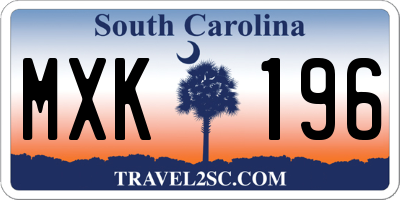 SC license plate MXK196