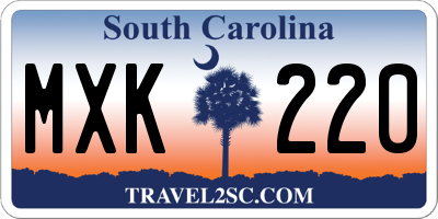 SC license plate MXK220