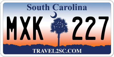 SC license plate MXK227