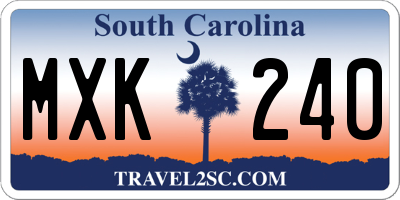 SC license plate MXK240