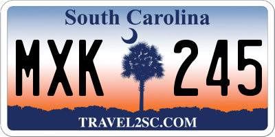 SC license plate MXK245