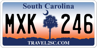 SC license plate MXK246
