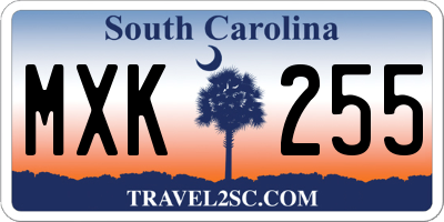 SC license plate MXK255