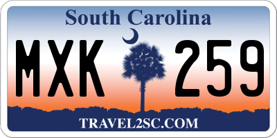 SC license plate MXK259