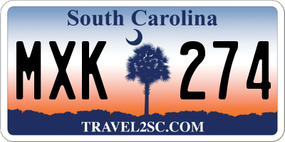 SC license plate MXK274