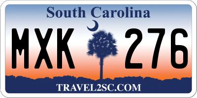SC license plate MXK276