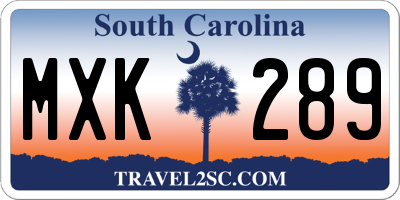 SC license plate MXK289
