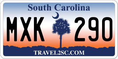 SC license plate MXK290