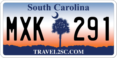 SC license plate MXK291