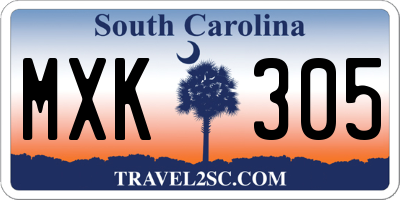 SC license plate MXK305