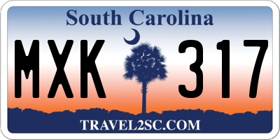 SC license plate MXK317