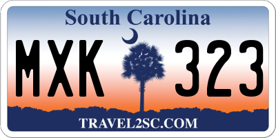 SC license plate MXK323