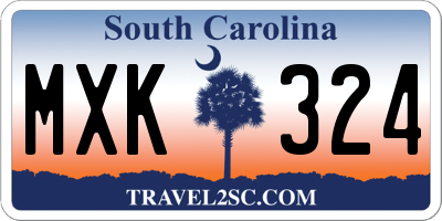 SC license plate MXK324