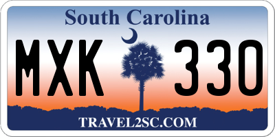 SC license plate MXK330