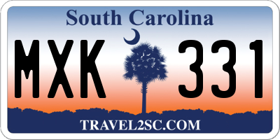 SC license plate MXK331