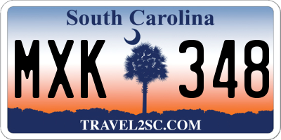 SC license plate MXK348