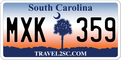 SC license plate MXK359
