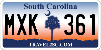 SC license plate MXK361