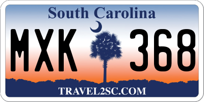 SC license plate MXK368
