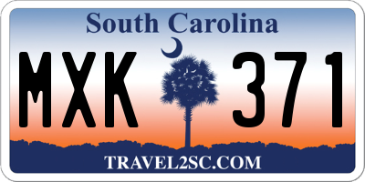 SC license plate MXK371