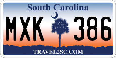 SC license plate MXK386