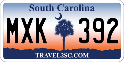 SC license plate MXK392