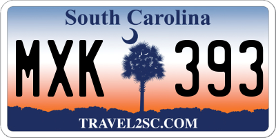 SC license plate MXK393
