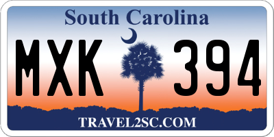SC license plate MXK394