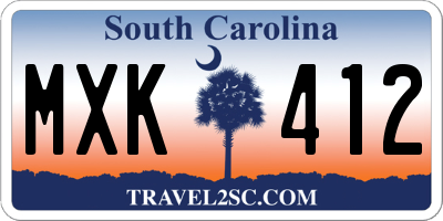 SC license plate MXK412