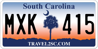SC license plate MXK415
