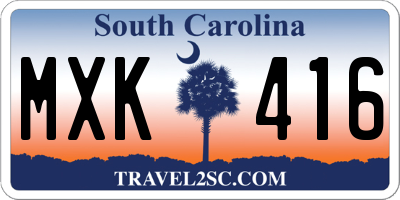 SC license plate MXK416