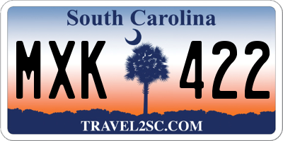 SC license plate MXK422