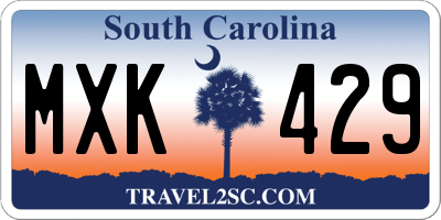 SC license plate MXK429