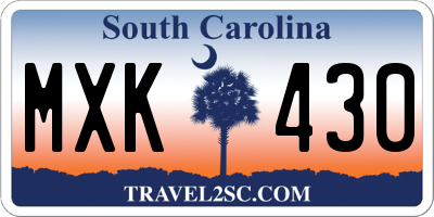 SC license plate MXK430