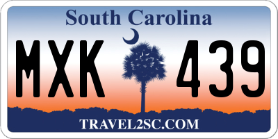 SC license plate MXK439