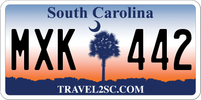 SC license plate MXK442