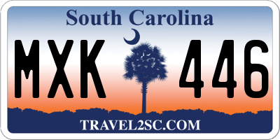 SC license plate MXK446
